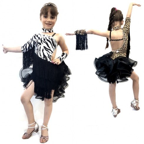 Abito latin bimba con pietre e stass