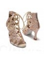 Stivale Heels con fasce incrociate e strass