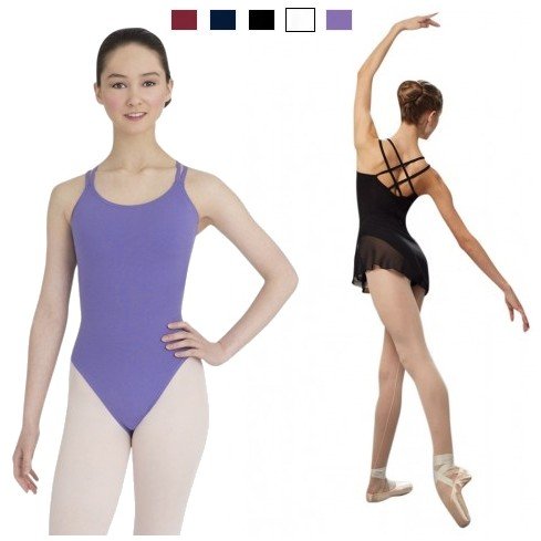 CC123 db strap cami leotard body con intreccio posteriore