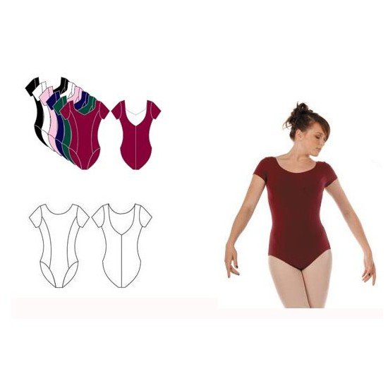 CC420 Cap sleeve leotard - body manica corta CC420 Cap sleeve leotard - body manica corta
