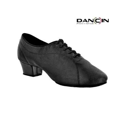 Scarpa da ballo uomo latino professionale suola spezzata colore nero tacco 4 cm