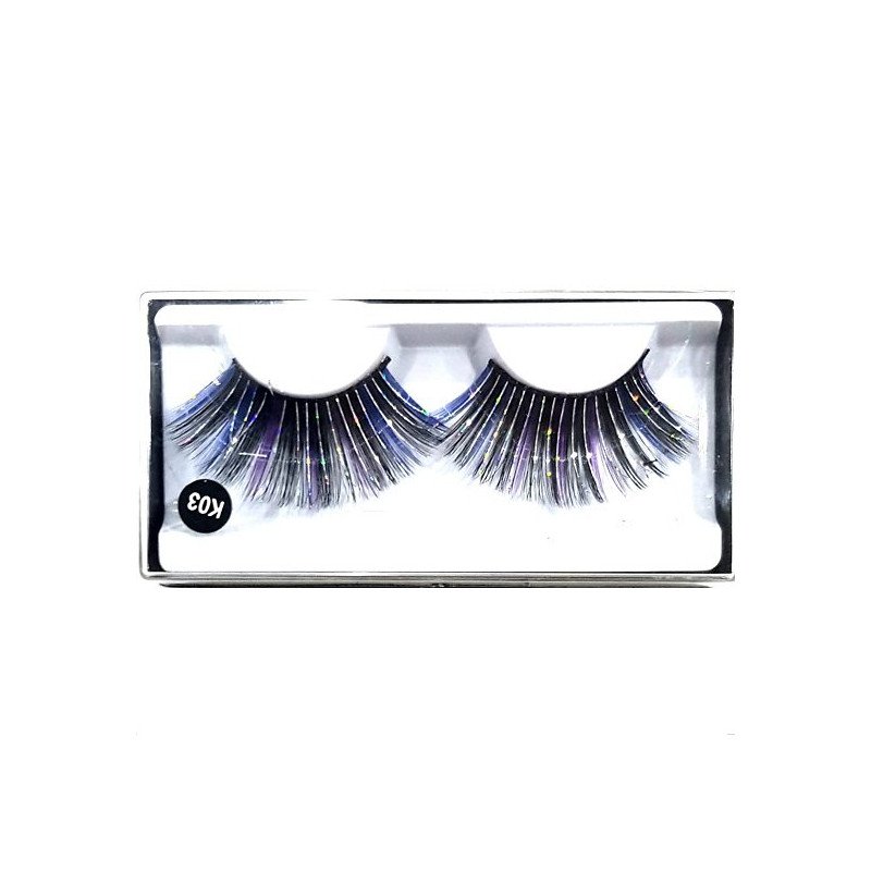 Ciglia finte laminate  viola nero blu