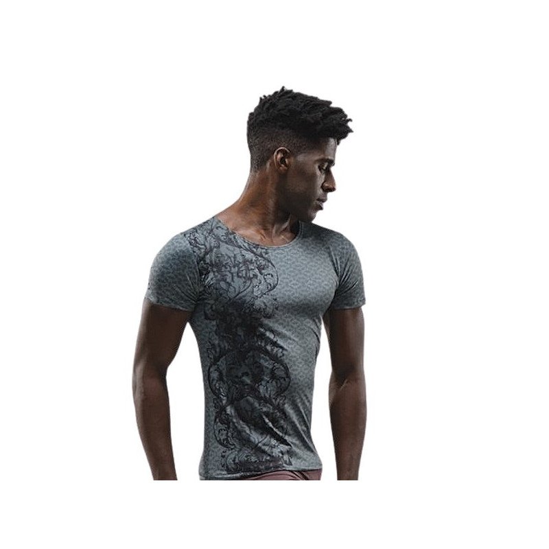 ABRAX- T-shirt con scollo Microfibra stampata